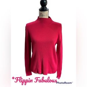 Nordstrom~ womens Red mock neck Sweater size XLarge